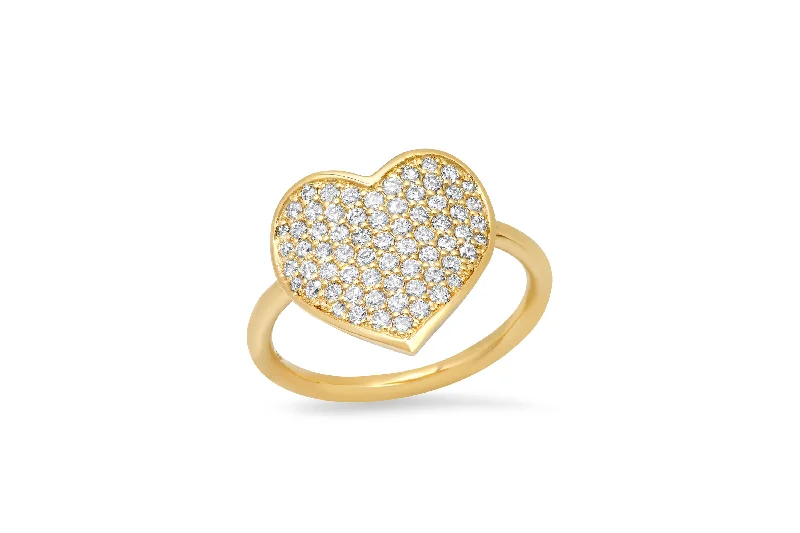 Men’s Wedding Ring with Stone-MS X SRJ Large Diamond Heart Ring