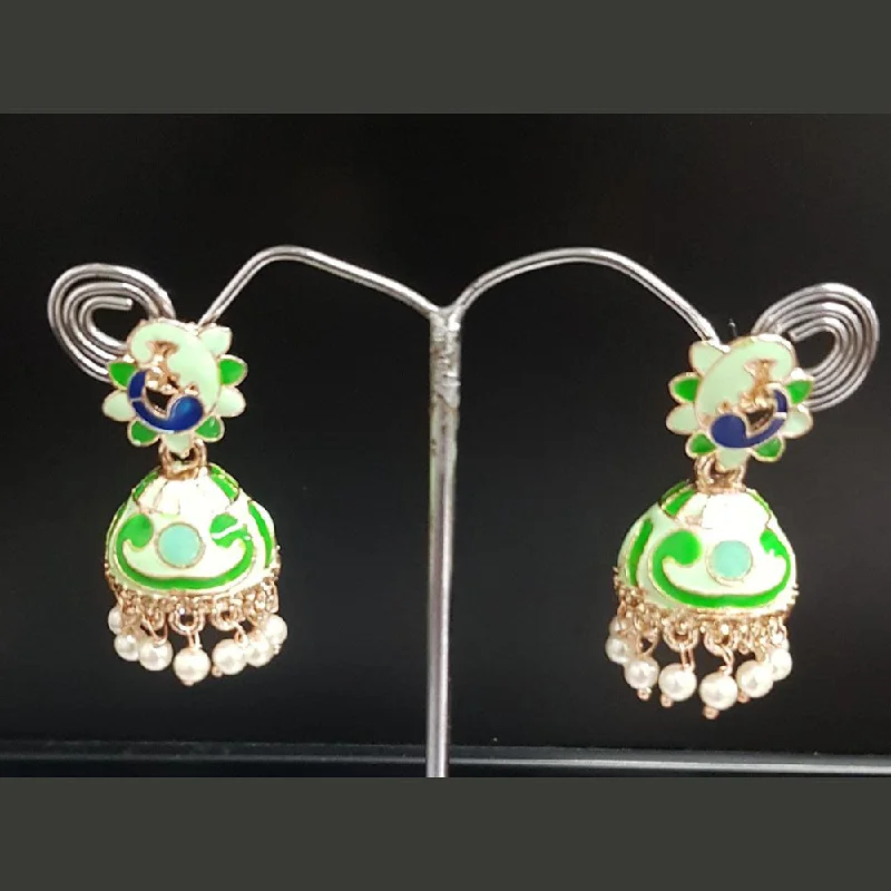 Sweet Earrings for Kids-Shreeji Gold Plated Meenakari Earrings