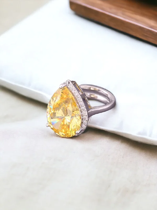 Custom Engagement Ring with Birthstone-Lemon Ioanna Adjustable Ring