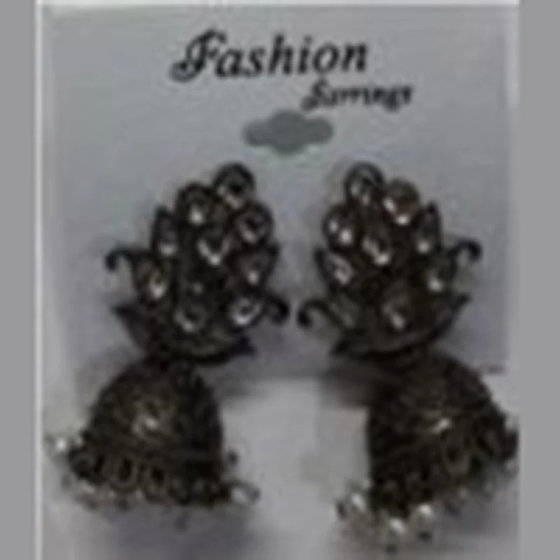 Swaying Earrings-Infinity Jewels Oxidised Plated Jhumki Earrings