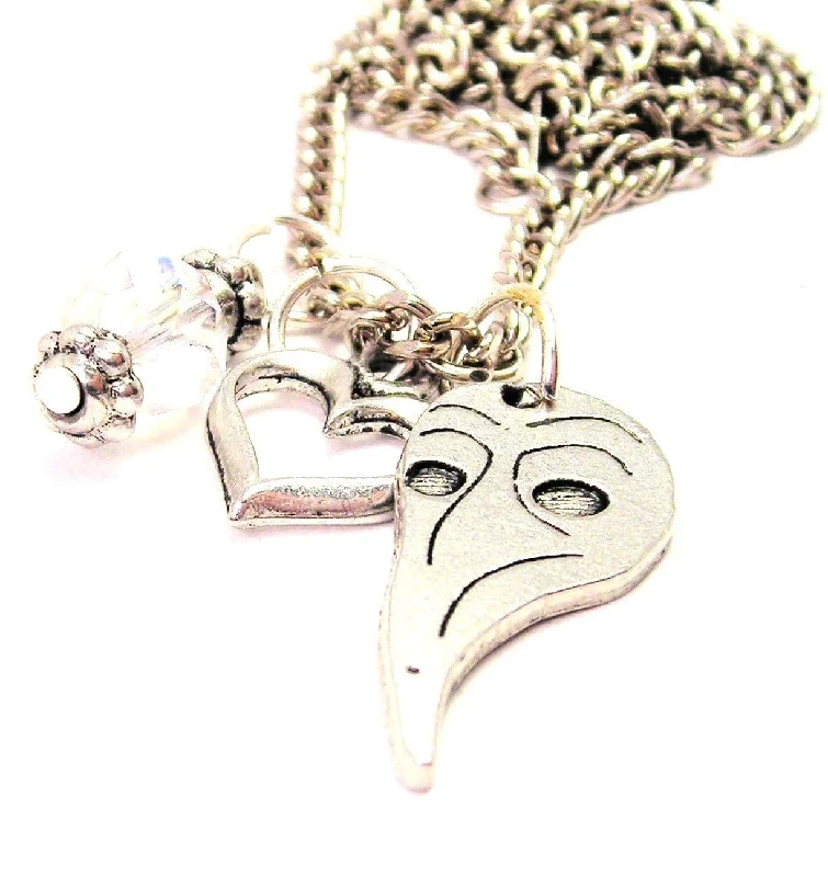 Women’s Pendant Necklace-Medieval Plague Mask Necklace with Small Heart