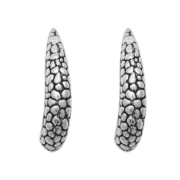 Glitter Earrings-Urthn Rhodium Plated Stud Earrings - 1307921