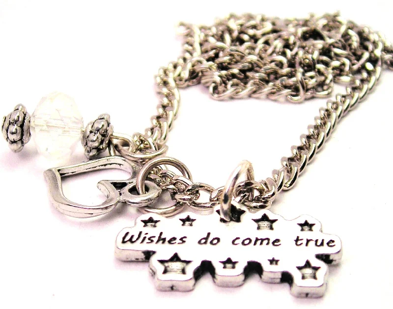 Heart Shaped Necklace-Wishes Do Come True Necklace with Small Heart