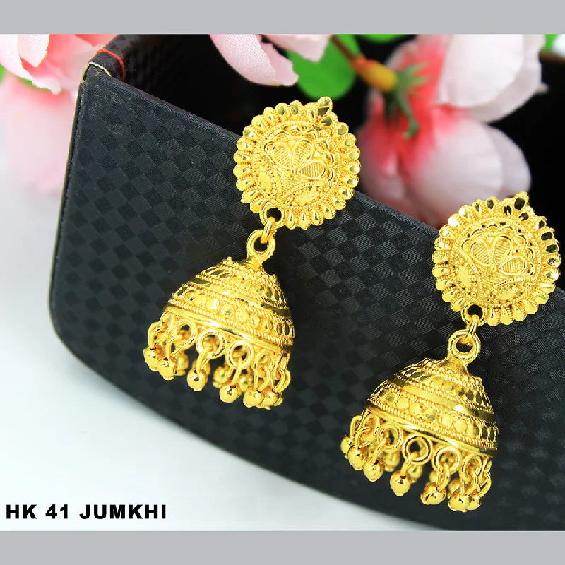 Small Crystal Earrings-Mahavir Dye Gold Jhumki Earrings