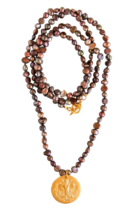 Elegant Gold Pendant Necklace-Norbert Beaded Pendant