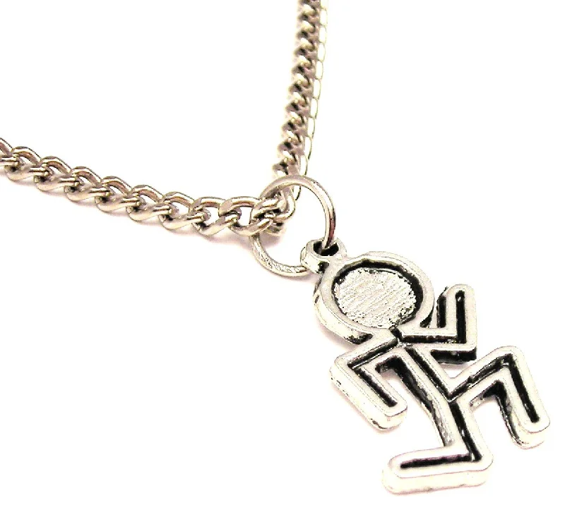 Wedding Necklace for Bride-Running Man Single Charm Necklace