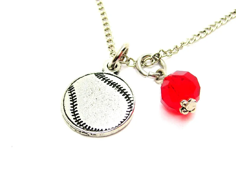 Gold Bar Necklace-Baseball Softball Single Charm Necklace