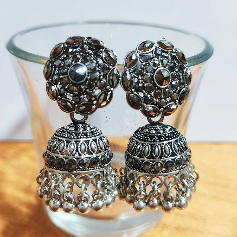 Sterling Silver Drop Earrings-H K Fashion Silver Plated Jhumki Earrings