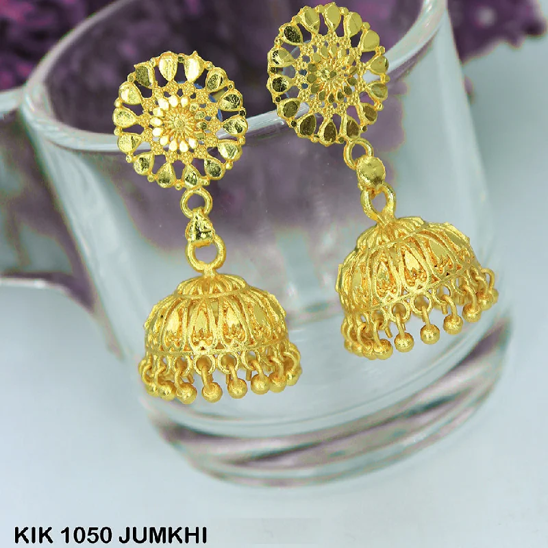 Luxury Crystal Earrings-Mahavir Dye Gold Jhumki Earrings