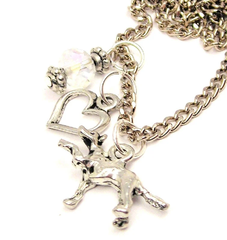 Vintage Pearl Necklace-Dog Giving Paw Necklace with Small Heart