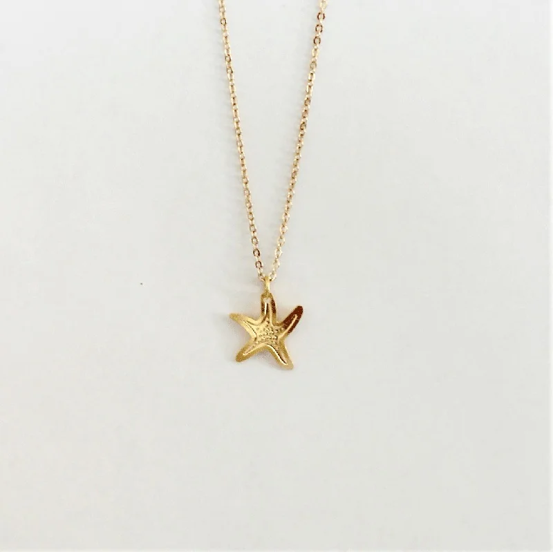 Silver Name Necklace-Little Starfish Necklace