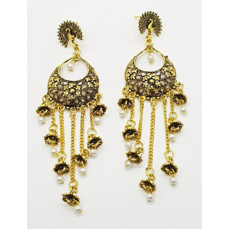 Semi Precious Stone Earrings-Raiyaraj Gold Plated Pack Of 3 Dangler Earrings -RREAR09