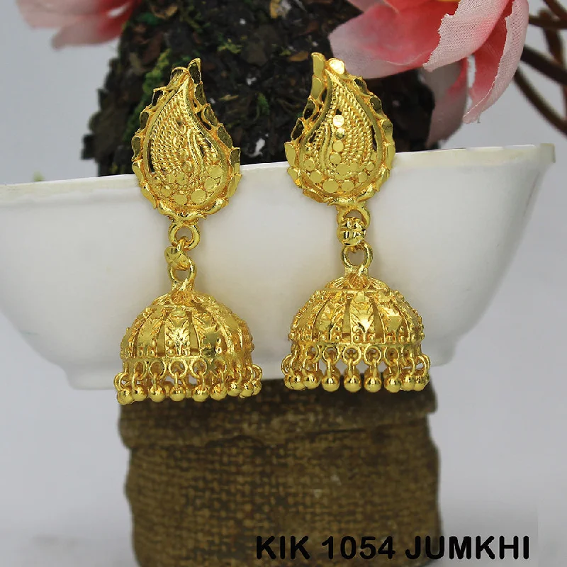 Artistic Drop Earrings-Mahavir Dye Gold Jhumki Earrings