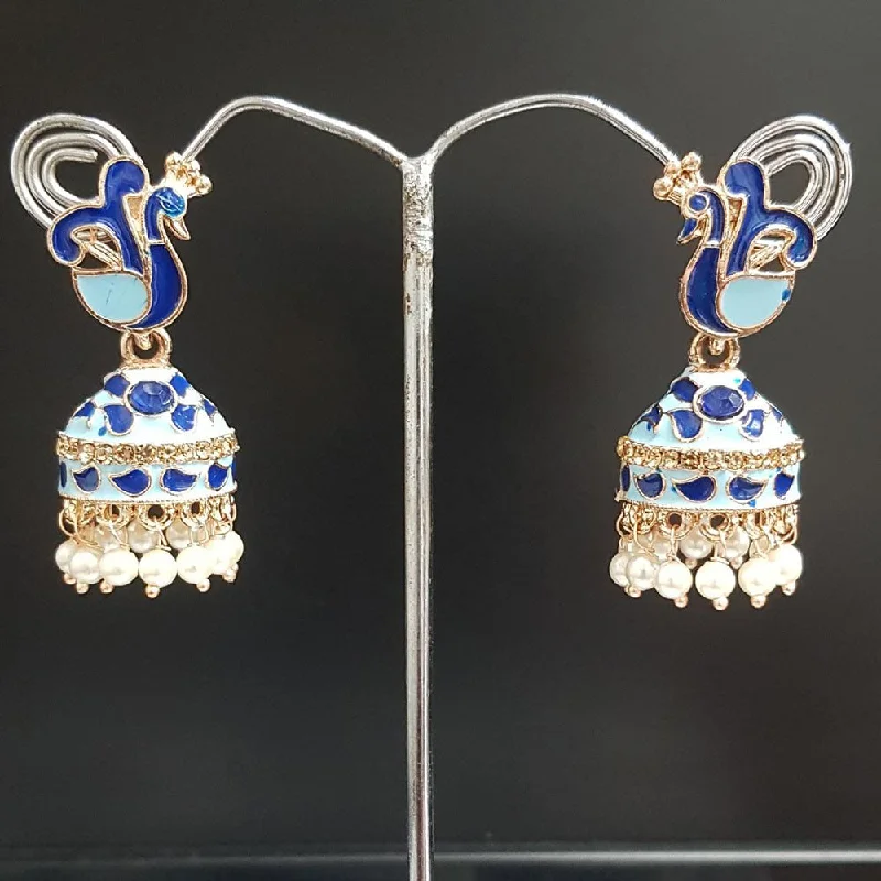 Chandelier Earrings-Shreeji Gold Plated Meenakari Earrings