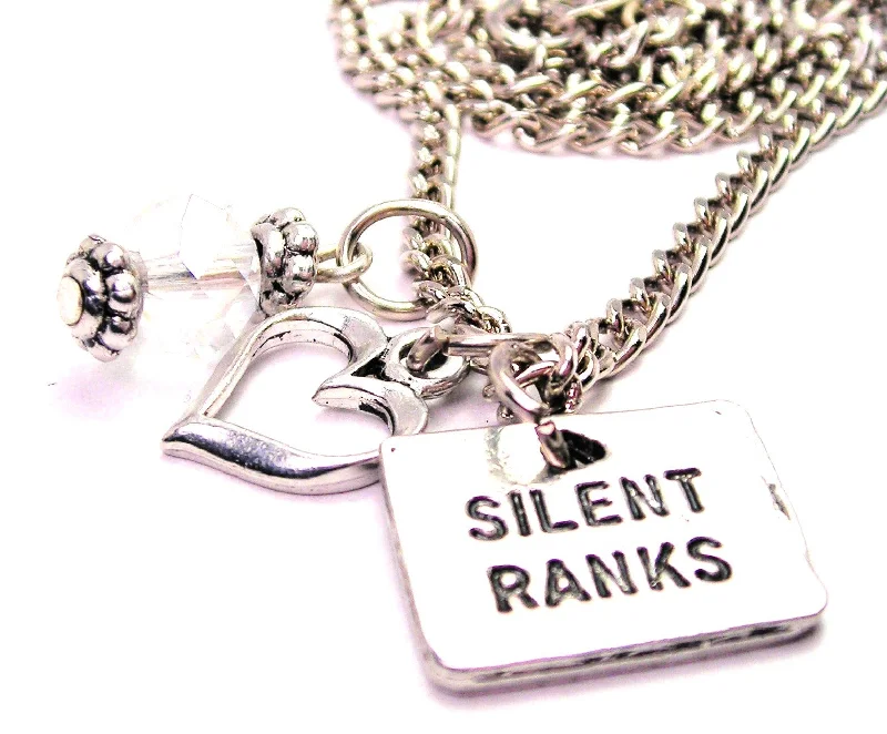 Wedding Necklace for Bridesmaids-Silent Ranks Necklace with Small Heart