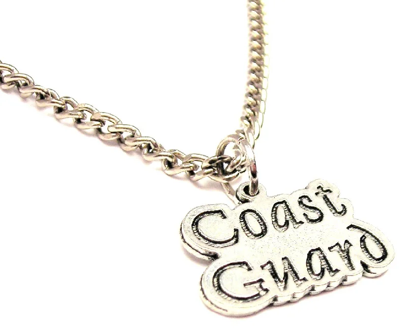 Wedding Necklace for Bride-Coast Guard Single Charm Necklace