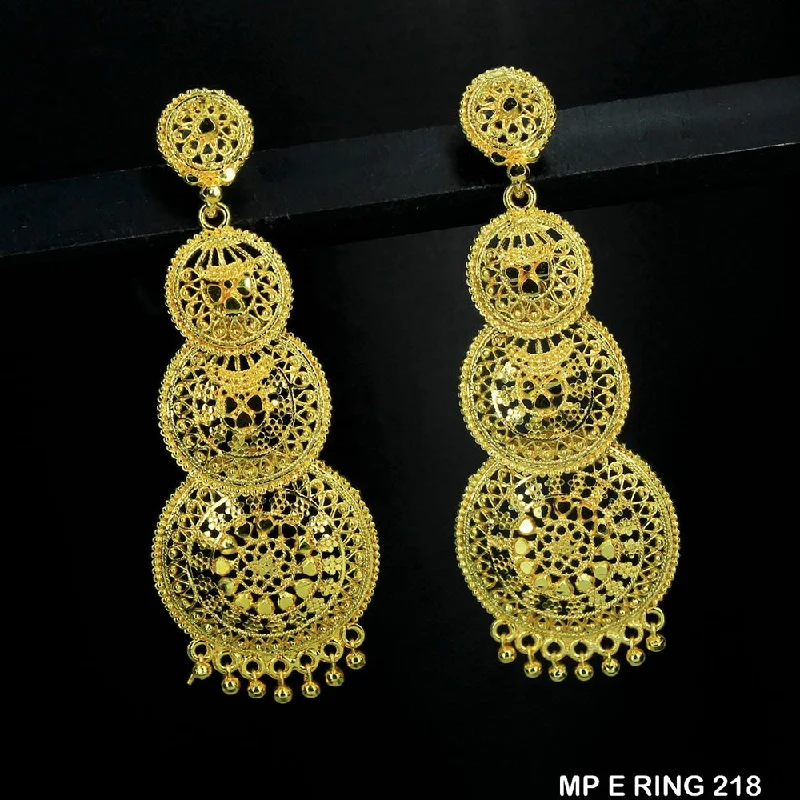 Chunky Earrings-Mahavir Forming Gold Plated Dangler Earrings  - MP E Ring 218