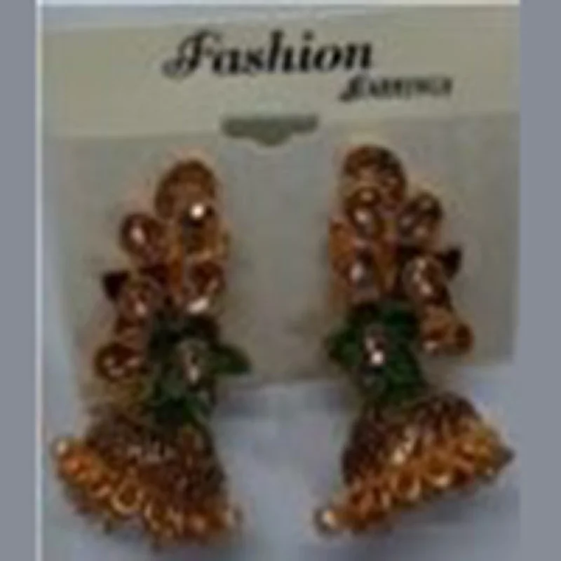 Artistic Earrings-Infinity Jewels Gold Plated Jhumki Earrings