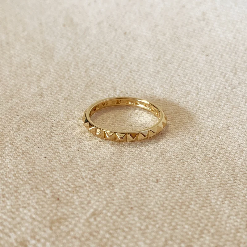 Gold Engagement Ring-Spiked Band Ring