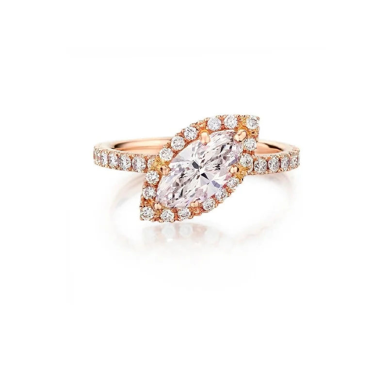 Stackable Rings for Women-Marquise Cut Diamond Ring