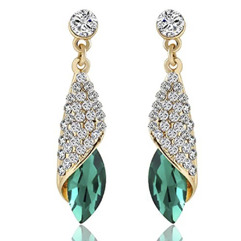 Luxe Pearl Earrings-Mahi Endearing Drop Earrings with Crystal