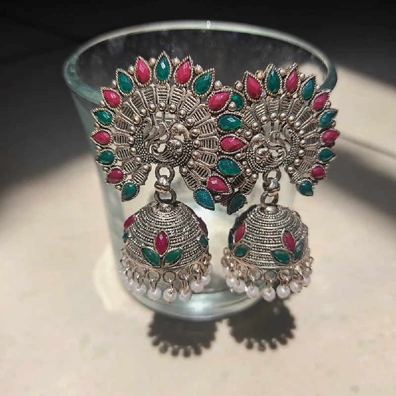 Trendy Hoop Earrings-H K Fashion Oxidised Plated Jhumki Earrings