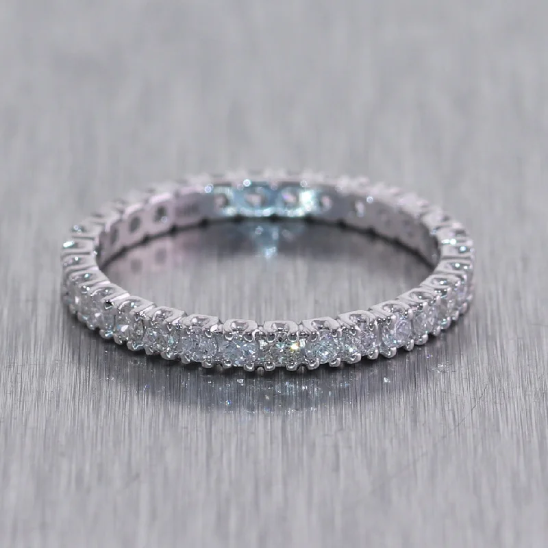 Sapphire Halo Engagement Ring-14k White Gold 0.75ctw Round Cut Diamond Eternity Band Ring