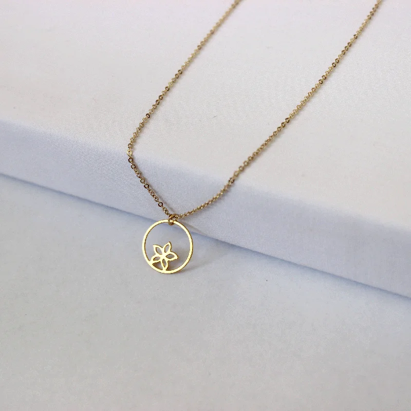 Handmade Silver Necklace-Circle Flower Necklace