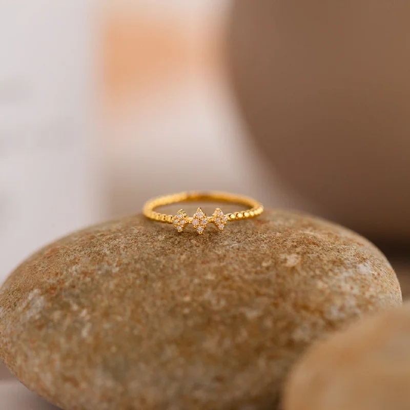 Wedding Ring with Eternity Band-Jasmine Beaded Diamond Ring