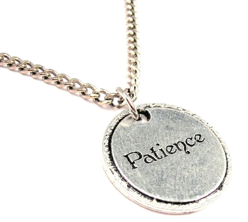 Simple Gold Necklace-Patience Single Charm Necklace