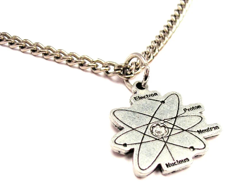 Luxury Gold Necklace-Science Atom Single Charm Necklace