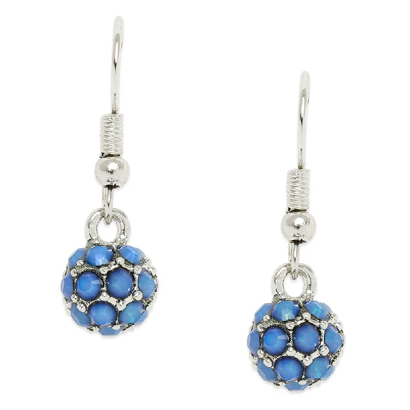 Everyday Stud Earrings-Mahi Royal Sparklers Blue Crystals Ball Earrings for Women (ER1109753RBlu)