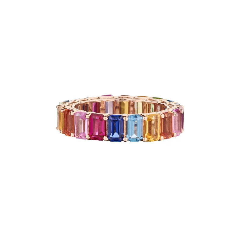 Adjustable Silver Ring-RAINBOW ETERNITY BAND