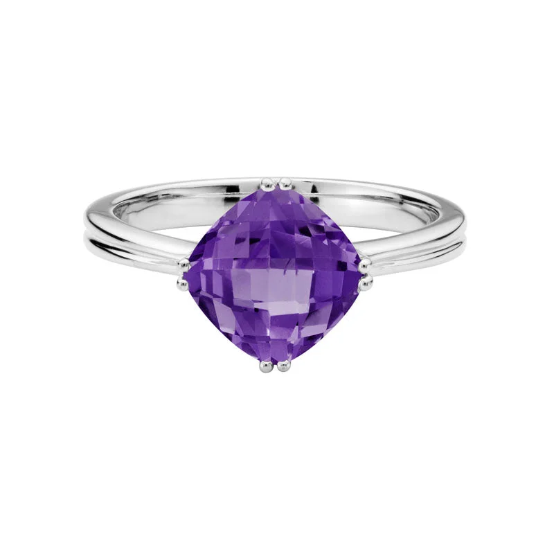 Diamond Cluster Ring-Cushion Cut Colored Gemstone Ring