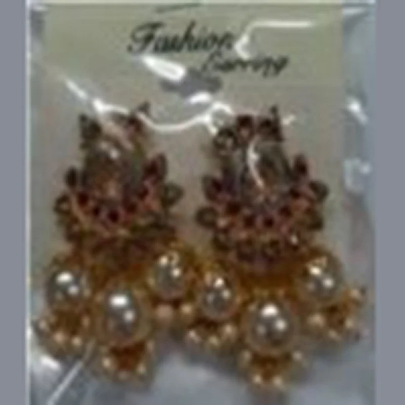 Semi Precious Stone Earrings-Infinity Jewels Gold Plated Dangler Earrings