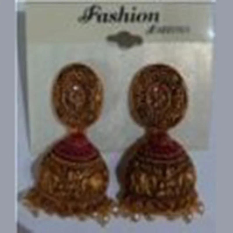 Nature Inspired Earrings-Infinity Jewels Gold Plated Jhumki Earrings