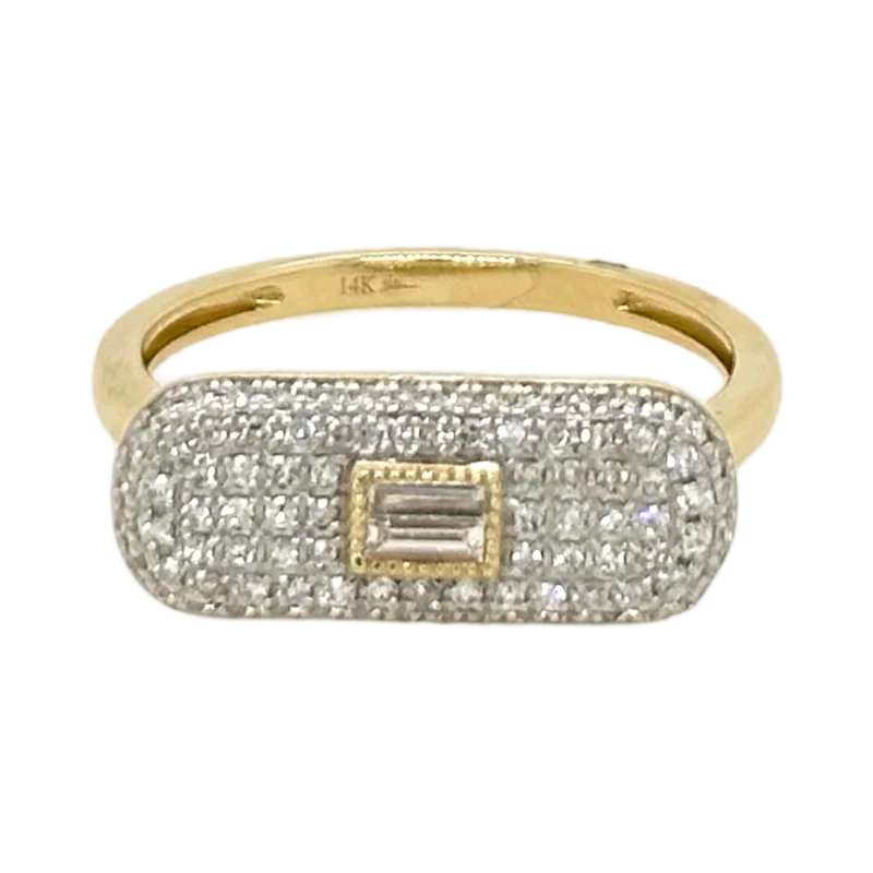 Two-Tone Engagement Ring-BAGUETTE & PAVÉ RING