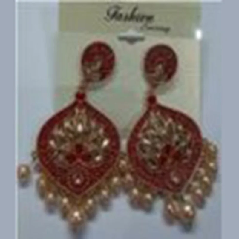 Flower Shaped Earrings-Infinity Jewels Gold Plated Dangler Earrings