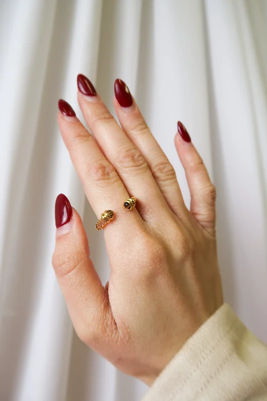 Bold Silver Band Ring-Love Hangover Braided Tiger Eye Stainless Steel Ring