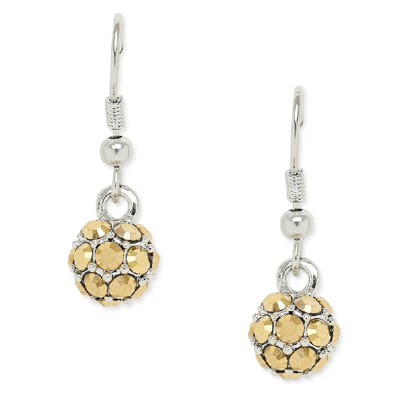 Black Hoop Earrings-Mahi Royal Sparklers Yellow Crystals Ball Earrings for Women (ER1109752RYel)