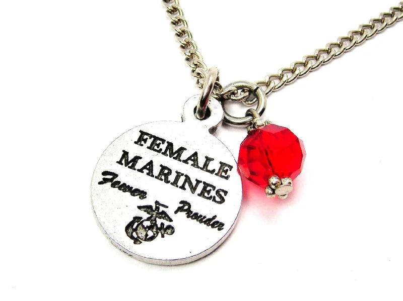 Natural Stone Pendant Necklace-Female Marines Fewer Prouder Necklace