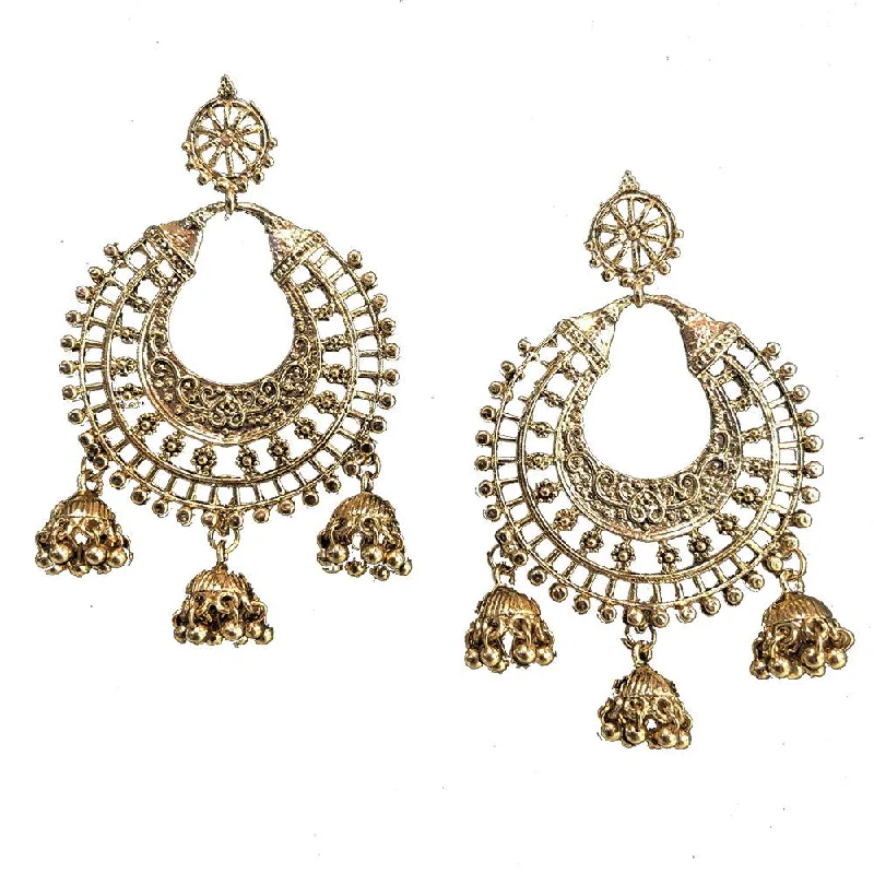 Dangle Earrings for Party-Shreeji Gold Plated Jhumki Earrings - SE_758