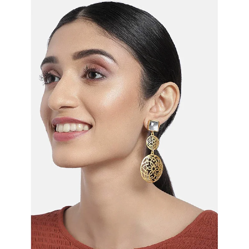 Statement Earrings for Bridesmaids-Etnico Zinc Alloy Earrings for Women White(E2811W)