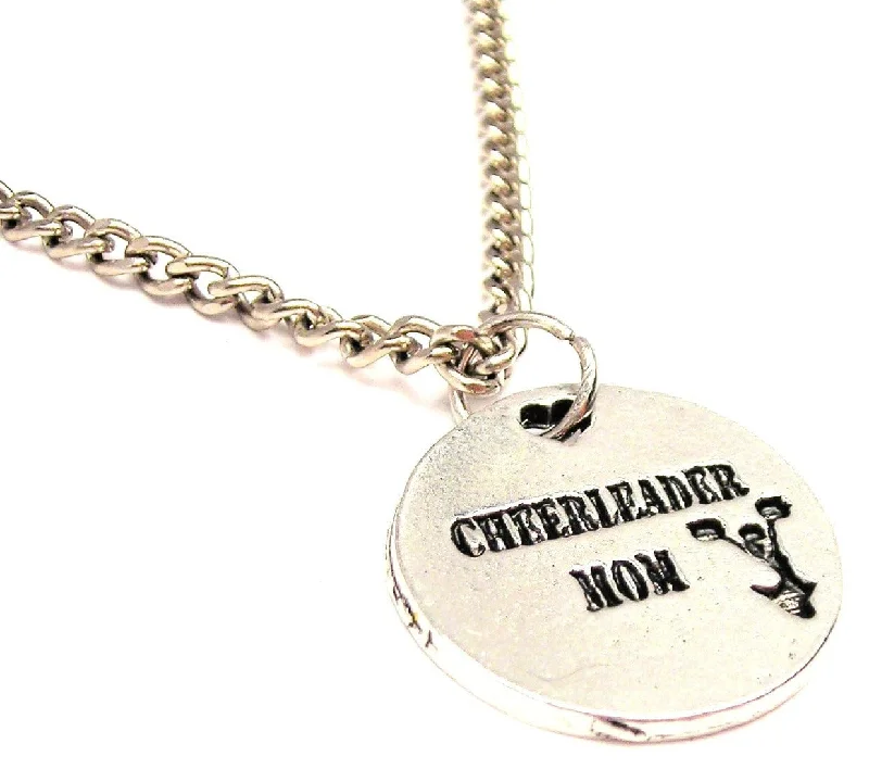 Personalized Heart Necklace-Cheerleader Mom Single Charm Necklace