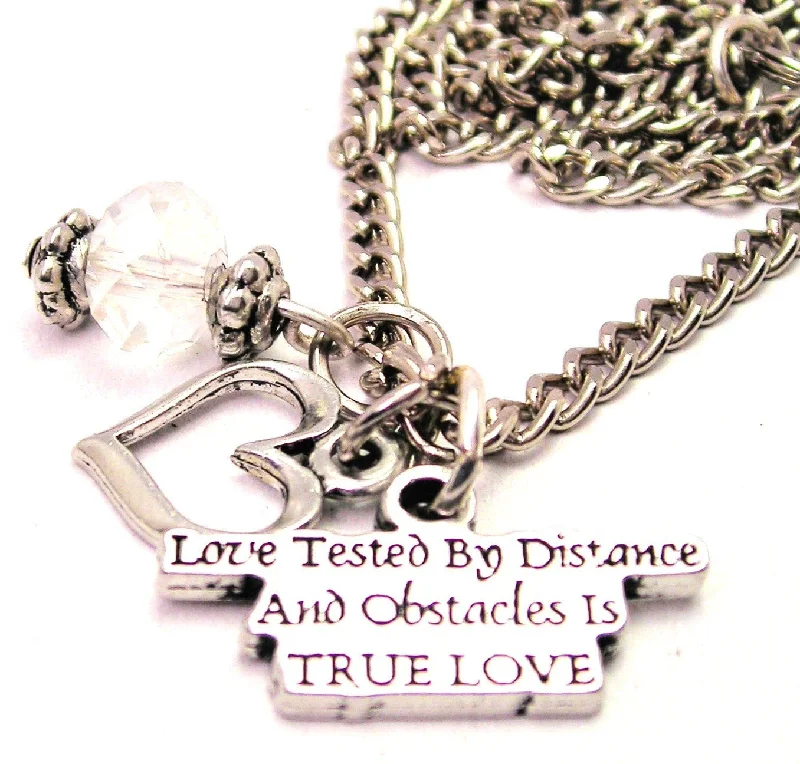 Star Pendant Necklace-Love Tested By Distance And Obstacles Is True Love Necklace with Small Heart