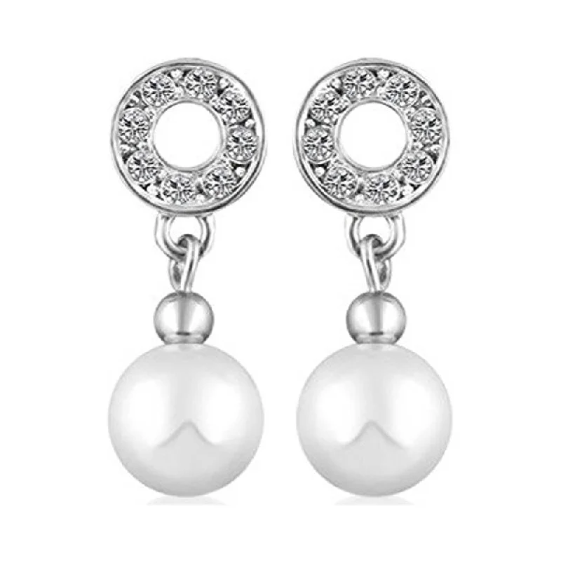 Stud Earrings with Stones-Mahi Mesmerising Pearl Drop Earrings