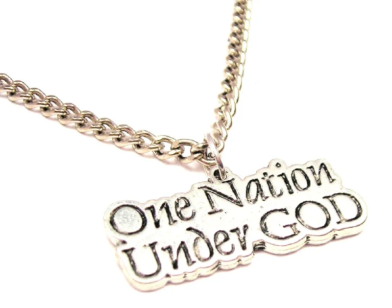 Opal Necklace for Women-One Nation Under God Single Charm Necklace