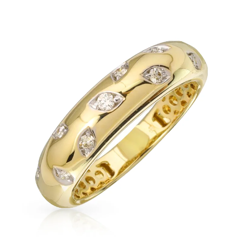 Engagement Ring with Side Stones-Bold Gold Diamond Ring