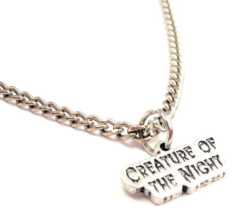 Simple Choker Necklace-Creature Of The Night Single Charm Necklace