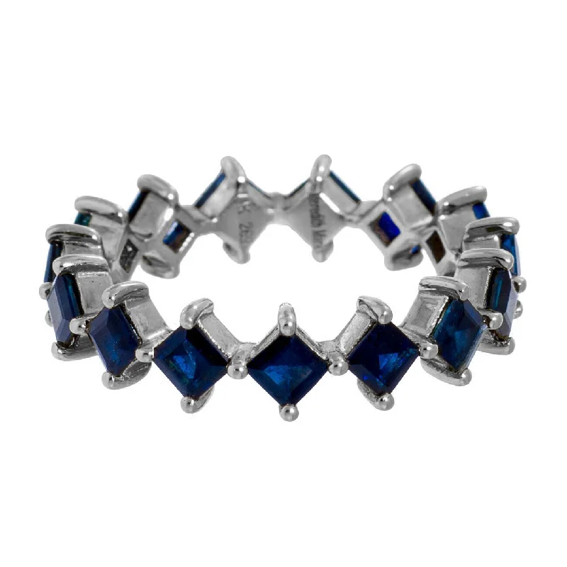 Adjustable Silver Ring-Jo Band Silver Sapphire